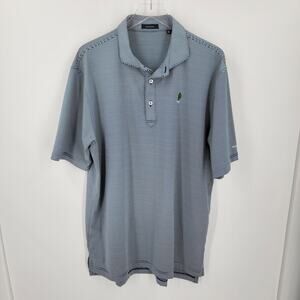 Turtleson Polo Shirt Mens XL Blue White Striped Embroidered Golf